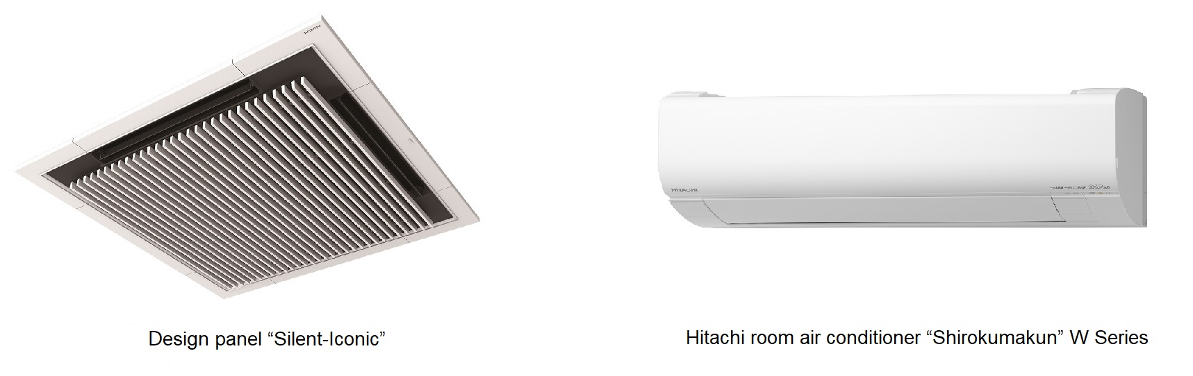Design panel “SilentIconic” and Hitachi room air conditioner