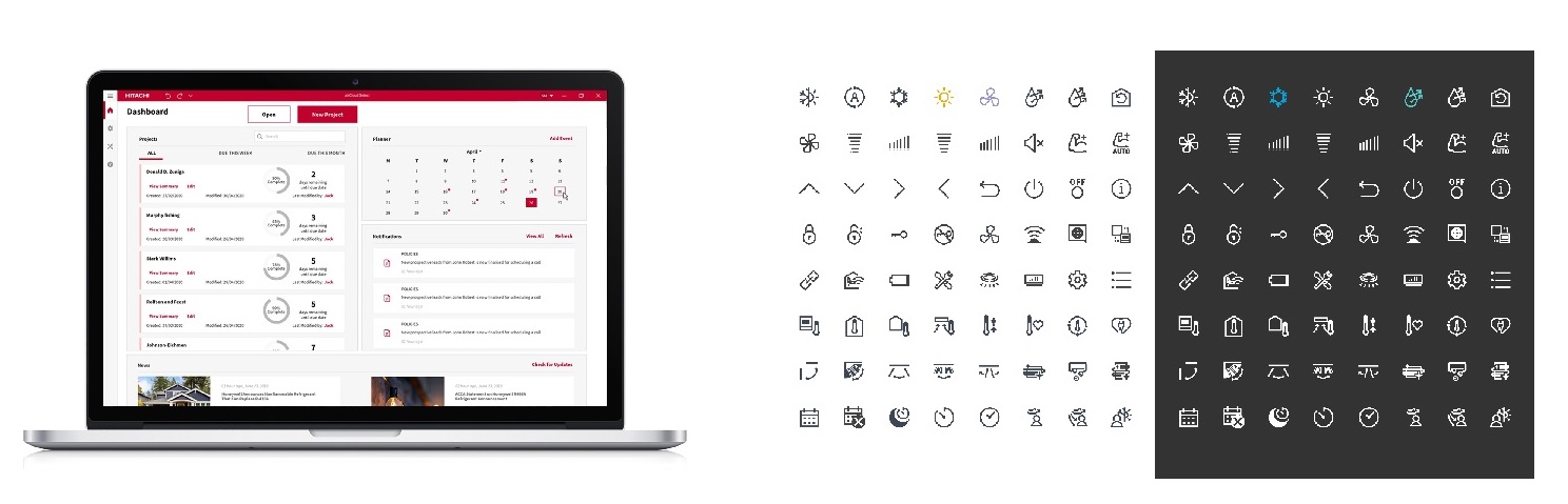 Johnson Controls-Hitachi Air Conditioning Wins the Red Dot Brands and Communication Design Award for Hitachi airCloud Select and Hitachi Cooling and Heating Icon Library